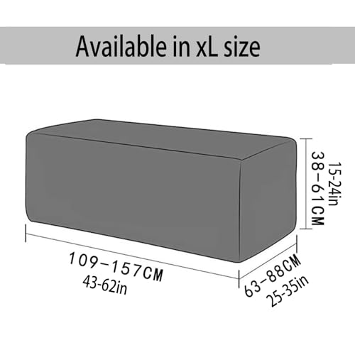 Housse élastique pour pouf de rangement rectangulaire XL kaki - 3