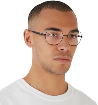 A|X ARMANI EXCHANGE Armações hexagonais masculinas Ax1062, Preto