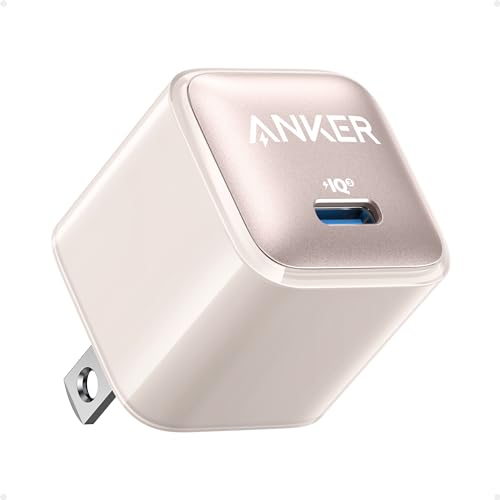 Anker USB C Charger Block, 20W PIQ 3.0 Compact Fast Charging for iPhone 17/16/15 and More Series, Galaxy, Pixel 4/3, iPad (Cable Not Included) Powder Pink
