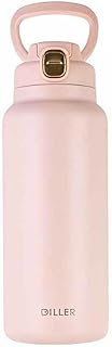 susiodeu Vacío de acero inoxidable, mango de elevación de Color sólido portátil, 1500ml, gran volumen, botella de agua, regalo, Rosa