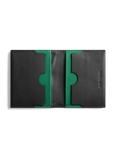 Image of DailyObjects Black Even Bi-Fold Card Wallet | Men | Full-Grain Leather | Gents Wallet Branded | Handcrafted | Guys| Card Holder | Dedicated Sleeve| 4 Card Slots| Dual-Tone Colourways