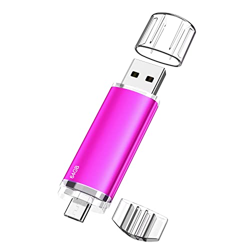 Image of Micro USB Flash Drive 64G OTG Memory Stick for Android Smart Phone, VANSUNY USB Photo Stick Thumb Drive PenDrive for Tablets /Mac /Android Device, Jump Drive Pen Drive for PC (64GB, Pink)