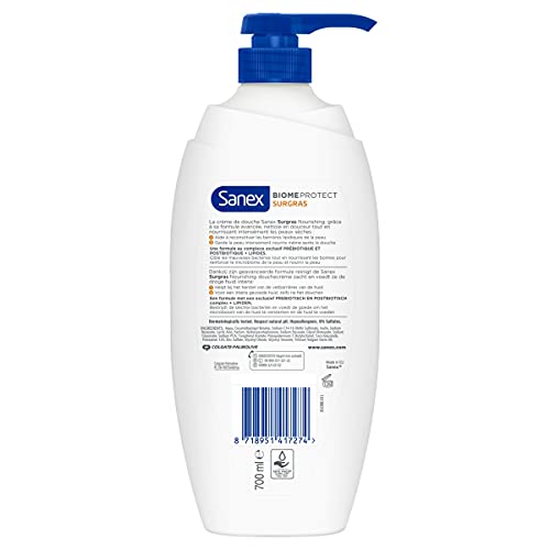 SANEX BiomeProtect Surgras Nourishing Respectueuse du Microbiome Cutané Gel douche Mixte Homme et Femme 700 ml - vue 2
