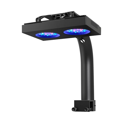 NICREW HyperReef 100 Gen 2 Reef LED Light, 100W Reef Aquarium Lighting for SPS LPS Corals and Saltwater Fish Tanks, Enhanced Violet and Blue Spectrum, Wide Angle Lens, 5 Channels Fully Programmable