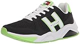 Tommy Hilfiger Men's Martell Sneaker, Black/Lime Green, 11.5