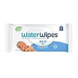 WaterWipes Plastic-Free Original 99.9% Water Based Wipes, Unscented & Hypoallergenic for Sensitive Skin, 60 Count (1 pack)