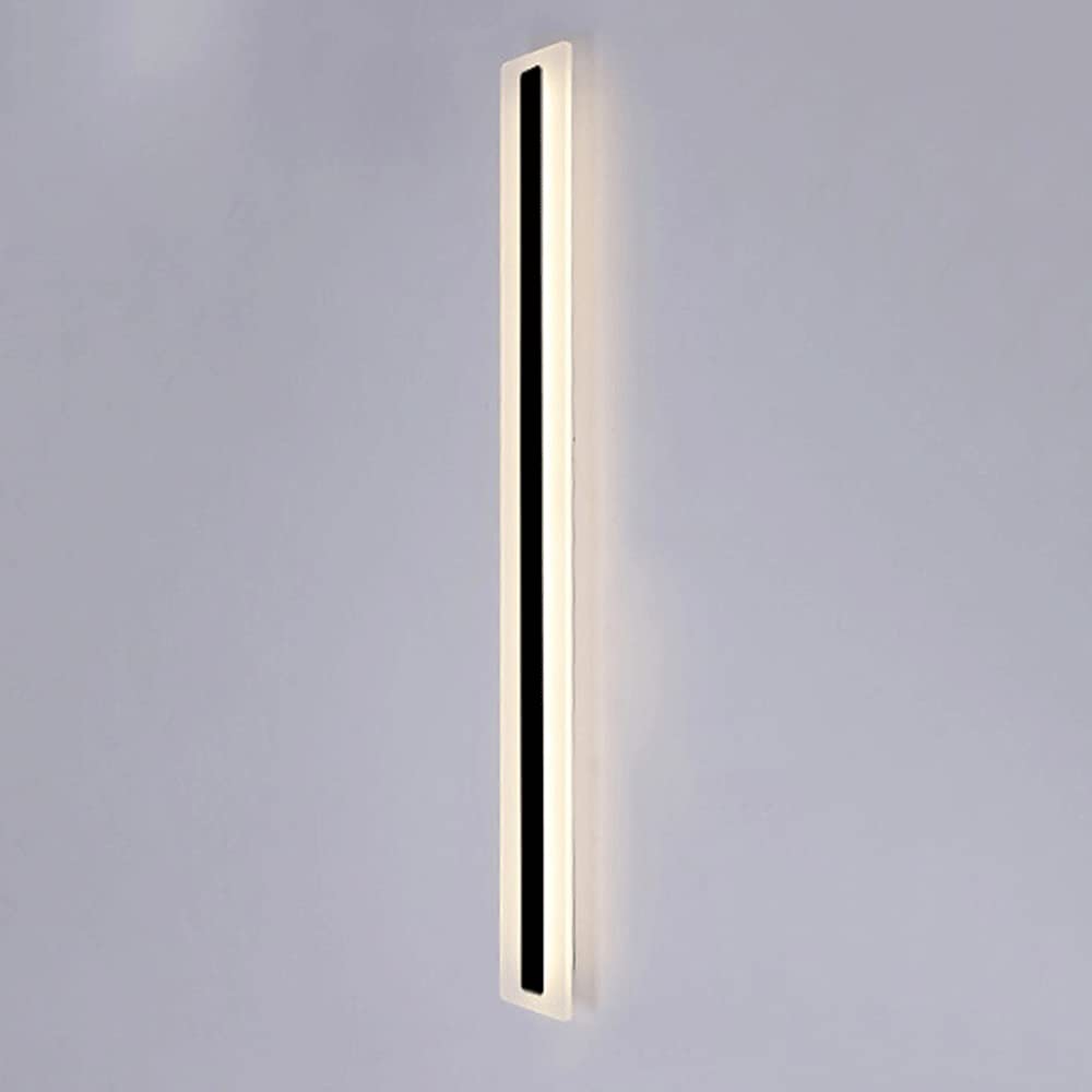 Aplique de pared LED lineal negro con pantalla acrílica rectangular