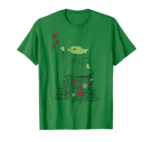 T-shirt Noël Grogu Star Wars Mandalorian vêtement geek imprimé sapin de fêtes