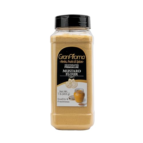 GranAroma Mustard Flour, Gluten-Free Mustard Powder for Cooking, Sauces, and Seasoning – Bold Flavor, Freshly Milled (16 Ounce)