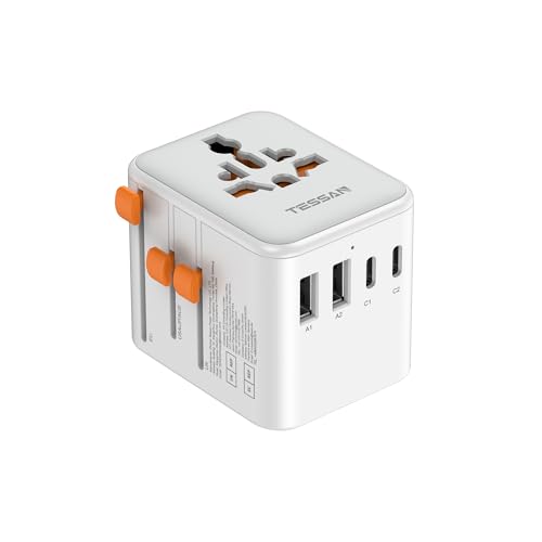 TESSAN Universal Travel Adapter, 5 in 1 International Plug Adapte...