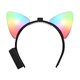 FlashingBlinkyLights Glowing Color Changing LED Cat Ears Headband