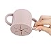 PandaEar 2 Pack Silicone Baby Straw & Snack Cup with 2 Spoons 2 Forks, Dual-Purpose Toddler Training Cups, Pink Green