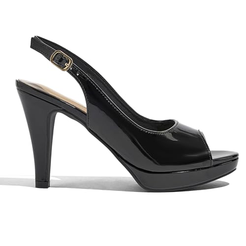 Women’s Sexy High Heels Peep Toe Ankle Strap Platform Block Slingback Dress Pumps Shoes for Women4