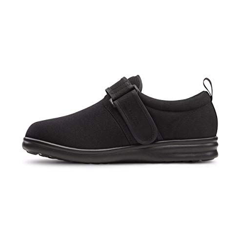 Dr. Comfort Carter Mens Diabetic Shoes-Stretchable & Washable Therapeutic Shoes-Adjustable-Easy Slip on Footwear, Black-12 X-Wide