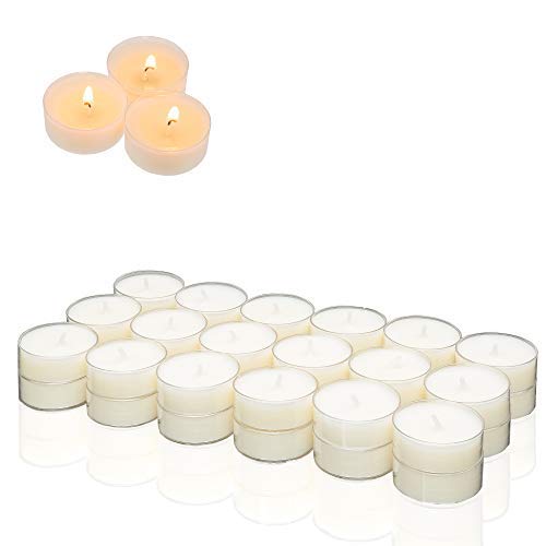 Set di 30 candele bianche senza profumo, custodia