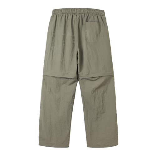 Calça masculina de caminhada de desmontagem rápida, à prova d'água, secagem rápida, zíper, leve, pa