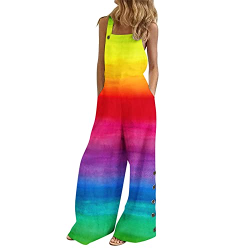 Jumpsuit Damen Elegant, Ärmellos Playsuit Sommer Casual Lose Overalls...