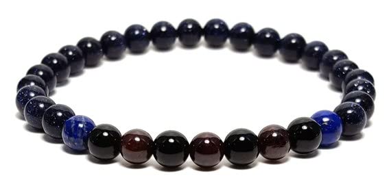 Bracelet de yoga en grenat et pierres naturelles pour homme
