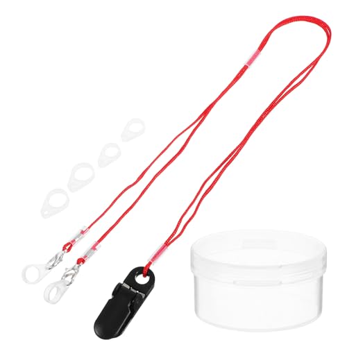 HOMSFOU Cordón Antipérdida Ajustable con Clip de Fijación Seguro, Cuerda Ligera Roja, Soporte Visible para Uso Diario y Personas Mayores