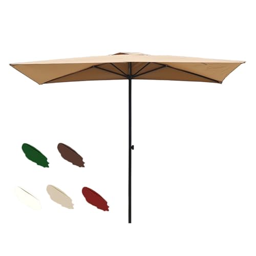 Adjustable 250cm Outdoor Wall-Mounted Half Parasol - Khaki Polyester Canopy for Balcony, Porch & Small Spaces - Perfect for Sun Protection & Shade Solutions