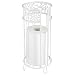 mDesign Decorative Free Standing Toilet Paper Holder Stand with Storage for 3 Rolls of Toilet Tissue - for Bathroom/Powder Room - Holds Mega Rolls - Durable Metal Wire - White