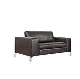designer sessel holz B/T/H 96.5/91/86 cm Madison Sessel/Clubsessel/Loungesessel/Designersessel Kunstleder Dunkelbraun