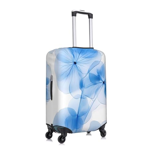 Blue Floral Elastic Travel Luggage Cover, Washable Spandex Suitcase Protector, Anti-Scratch Fits 18-32 Inch3