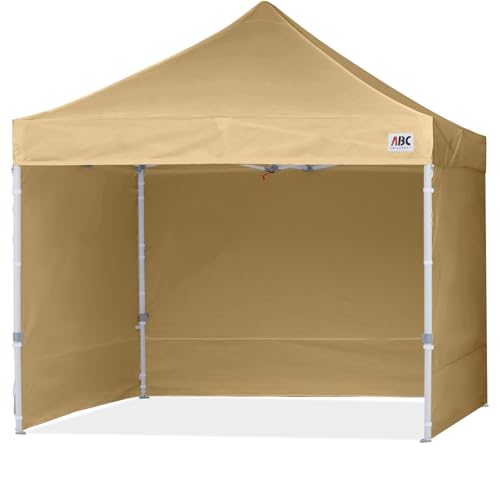 Image of ABCCANOPY Commercial Pop Up Canopy Tent with Sidewalls 8X8,Beige