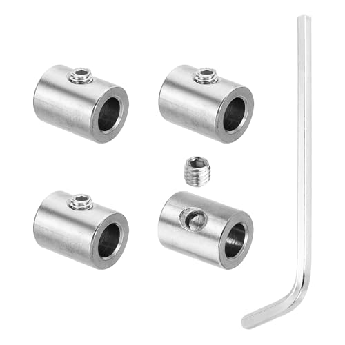 PATIKIL 8mm Hole Wire Rope Clips Set, 4 Pcs 304 Stainless Steel Single Hole Lock Cable Clamps Clip with Hexagon Screws Spanner for Wire Rope Fitting, Silver