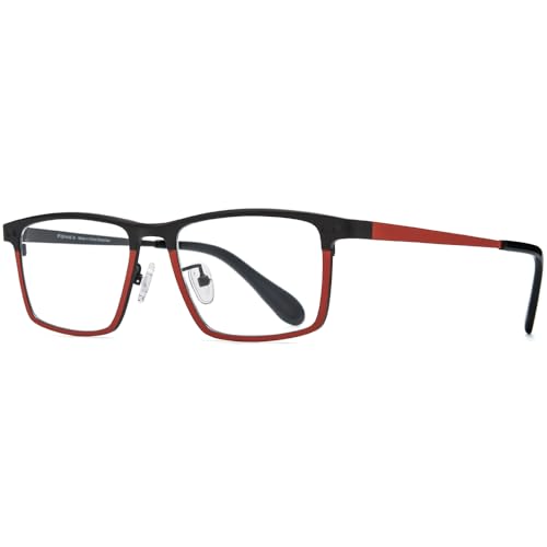 Image of FONEX Pure Titanium Glasses Frame Men Square Magnet Clip On Eyeglasses with Polarized Lens