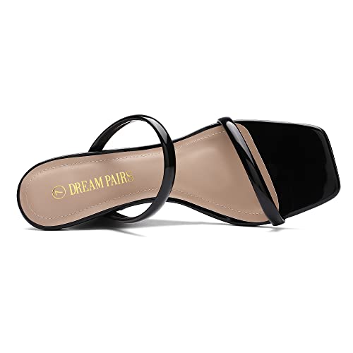 DREAM PAIRS Women's Slides Wedge Sandals Two Strap Square Open Toe Dress Shoes4