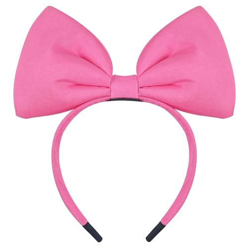 Bnikion Pink Bow Headband for Women Halloween Cosplay Party Christmas Costume Heeadwear