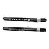 iplusmile 2stücke Pupillenlampe Schwarz Mit Messskala Led-stiftlampe Für Krankenschwestern Und Ärzte Kompakt Und Langlebig Für Neurologische Untersuchungen