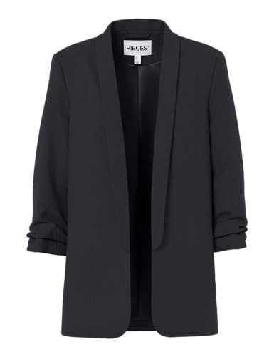 PIECES Pcboss 3/4 Blazer Noos, Blazer Donna, Nero (Black Black),