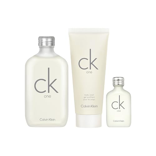 La Mejor Selección de Perfumes de Calvin Klein al mejor precio. 41 CALVIN KLEIN, Set de Regalo, CK One Unisex, Eau de Toilette 100 ML + Gel de Ducha 100 ML + Perfumero 15 ML