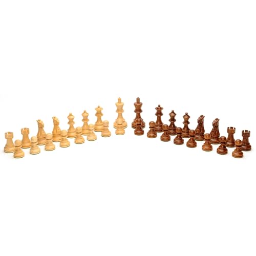 WE Games Staunton Wooden Chess Pieces, Weighted, Handpolished, Sheesham and Boxwood, 2.5 in. King - Thumbnail 2