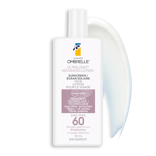 Garnier Ombrelle Ultra Light Advanced Sunscreen Lotion SPF 60, For Sensitive Skin, Quick-Absorbing, Broad-Spectrum UVA/UVB Very High Protection, Water Resistant, Hypoallergenic, 50ml
