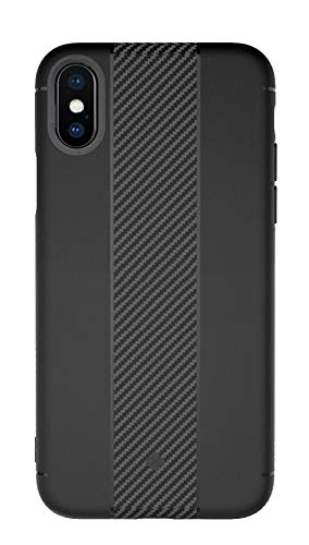 Apple iPhone X Totu Design Soft Series TPU Carbon Fiber Case Back Cover - Black