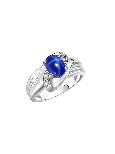 Rylos 14K White Gold Ring with Oval 9X7MM Gemstone & Diamonds - Classic Design Color Stone Jewelry for Women in Gold, Sizes 5-103