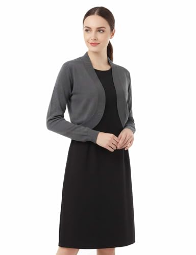Image of Allsense Women's 3 /4 Sleeve Bolero Shrug for Dresses | Open Front Cropped Cardigan, Lightweight Knit Dress Cover Up