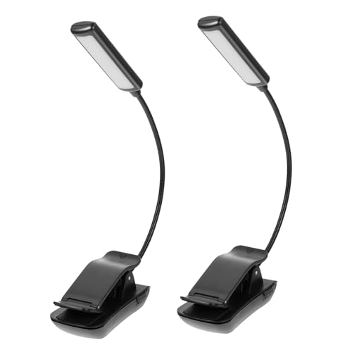 POPETPOP 2-Pack Led Reading Book Light Clip on 3-Level Dimmable Safe for Boys and Girls Bedside Reading Lamp