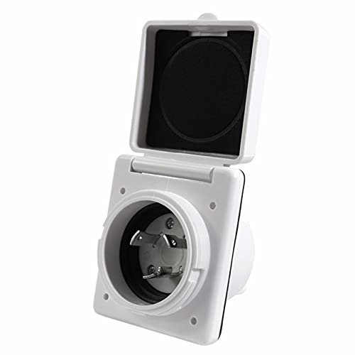 Jamgoer 30Amp Rv Power Plug 125/250V Power Inlet Receptacle Box Outdoor Receptacle With Waterproof&Rustproof Cover For Marine Boat Rv Shed Electrical Extension #TOP5