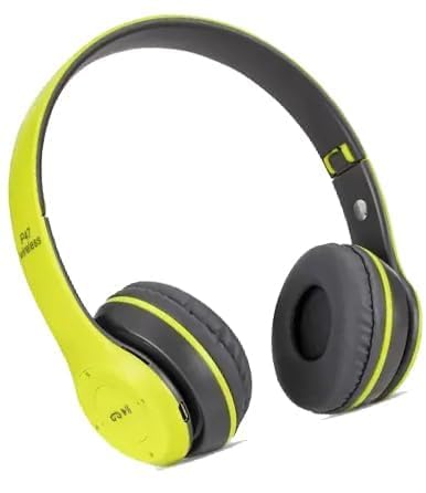 P47 icall Wireless Headphones Bluetooth 5.0 Over Ear Headphones Foldable Headset with Built-in Mic Lightweight Headset with Memory Card Support (Green) - Image 8