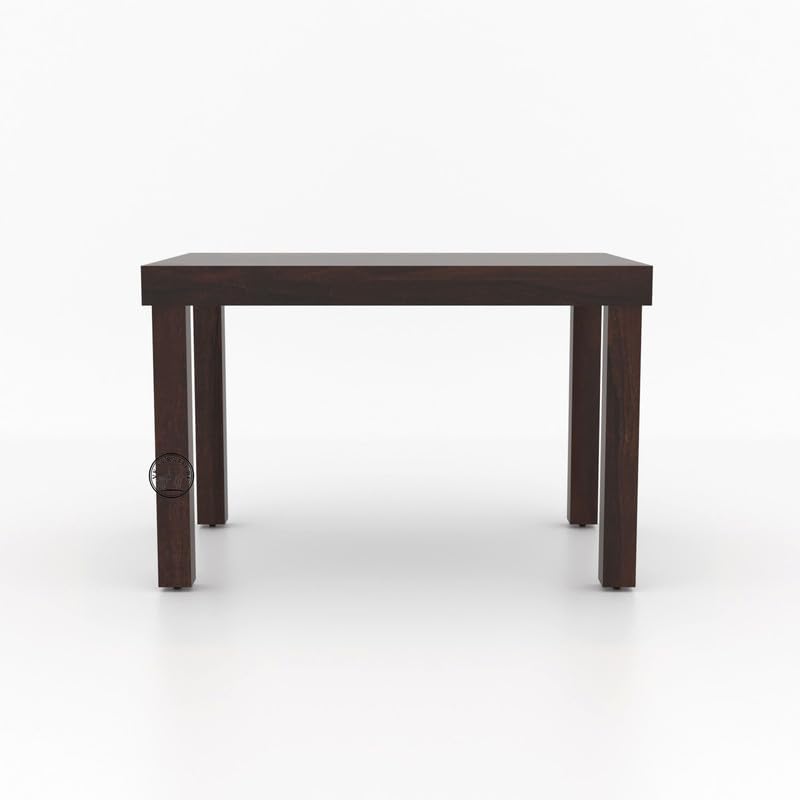 Image of VK Furniture Sheesham Solid Wood 4 Seater Dining Table Set of Four with 4 Cushion Cane Chairs for Dinner Hall Kitchen Living Room Home Office Restaurant |L45 X W30 X H30|Natural Walnut Finish