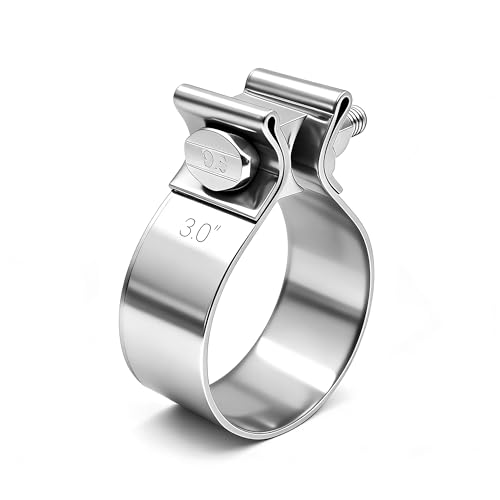 SKYMIRO 3 Inch Exhaust Clamp Narrow Band Muffler Clamps Stainless Steel 304 for 3 OD Exhaust Pipe Muffler Elbow Exhaust Tubing Connection Catalytic Converters (1PCS)