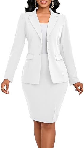 Two Piece Business Suit for Women Elegant Blazer Jacket and Skirt Sets Work Formal Office Clothing Sets3