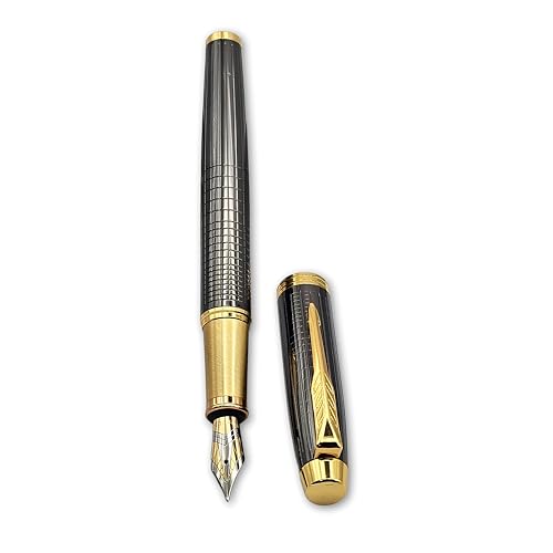Image of Venti Fountain Pen - Metal Luxury Pen, Schmidt Nib (Medium), Best Pen Gift Set for Men & Women, Professional, Executive, Office, Nice Pens,Return Gift (F109-Grey)