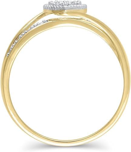 Jewelsfaction 1Ct Round Cut Simulated Diamond 925 Sterling Silver 14K Yellow/White Gold Plated Engagement Anniversary Ring for Women's3