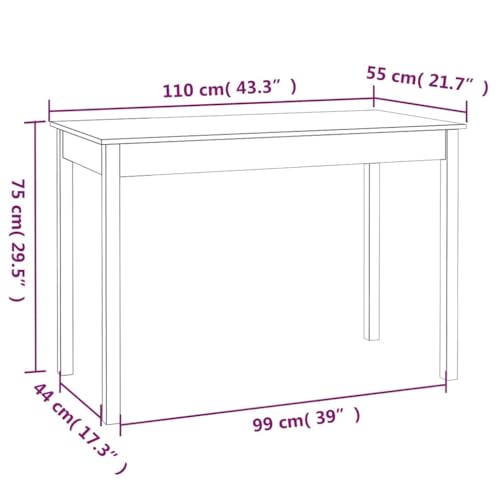 Table en pin massif blanc 110 cm robuste et moderne - 3