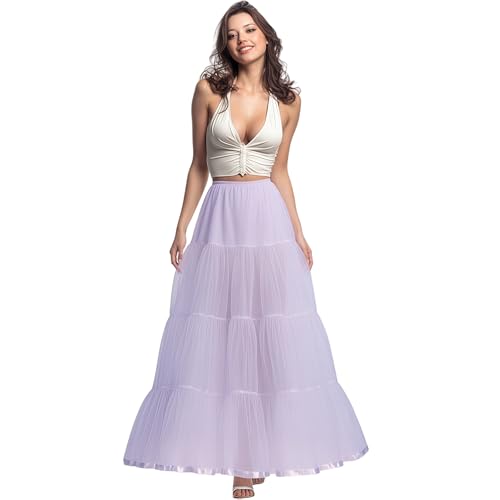 CHERRY LOVE Long Petticoat Ankle Length Underskirt for Wedding Dress Full Length Crinoline Slip